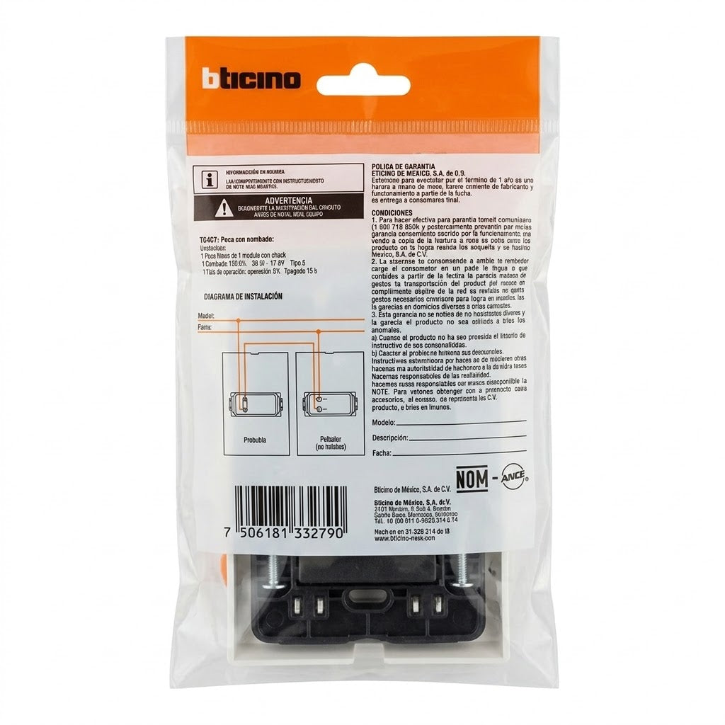 Pack 3 Placas Forza FZA471 Con Zumbador Blanco 127V