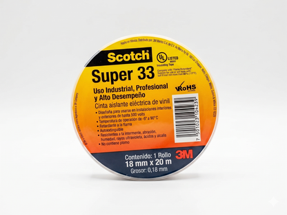 Pack 10 Cintas Aislantes Scotch Super 33+ Eléctricas