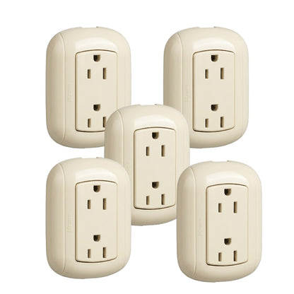 Pack 5 Pz. Contacto Duplex Oval P38 Sobreponer Eléctrico