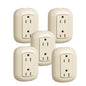 Pack 5 Pz. Contacto Duplex Oval P38 Sobreponer Eléctrico