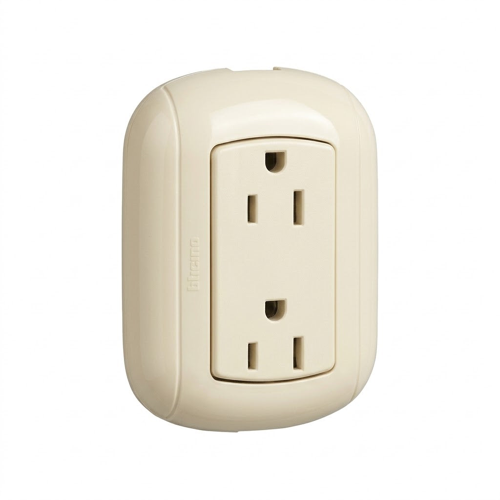 Pack 5 Pz. Contacto Duplex Oval P38 Sobreponer Eléctrico