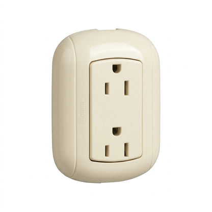 Pack 5 Pz. Contacto Duplex Oval P38 Sobreponer Eléctrico