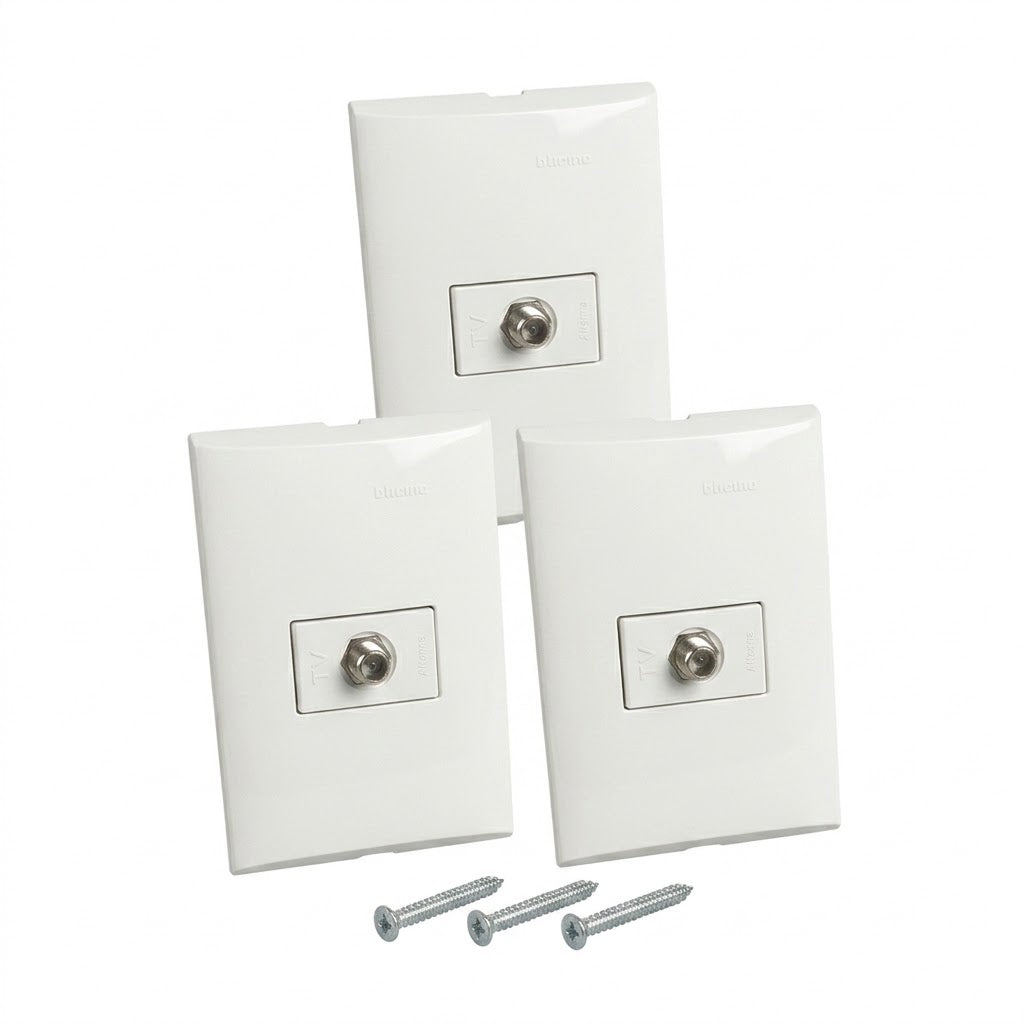 Pack 3  placas con toma de TV Forza FZA691.