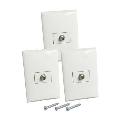 Pack 3  placas con toma de TV Forza FZA691.