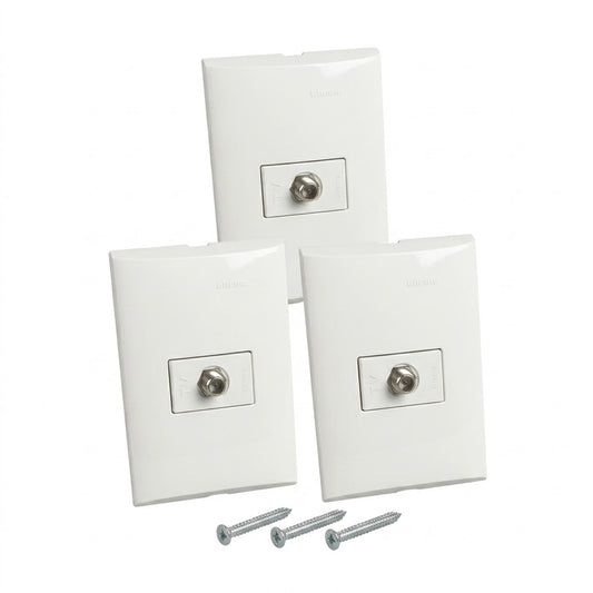 Pack 3  placas con toma de TV Forza FZA691.
