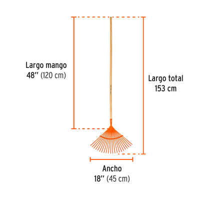 14322 ESCOBA METALICA PARA JARDIN EM-22