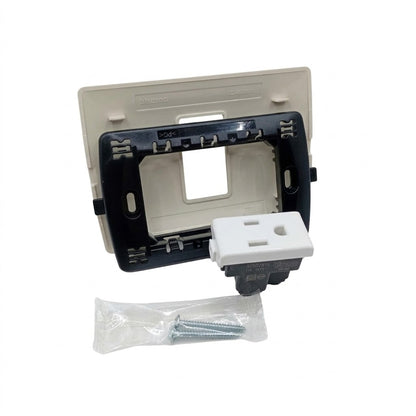 Pack 2 Placa Marfil 1 Módulo + Contacto Bticino 15A