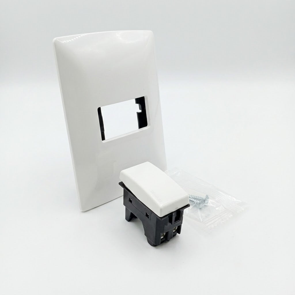Pack 2 Placa Blanco 1 Módulo + Interruptor Bticino