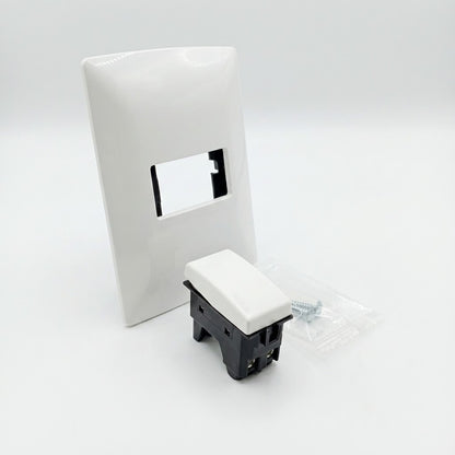Pack 2 Placa Blanco 1 Módulo + Interruptor Bticino