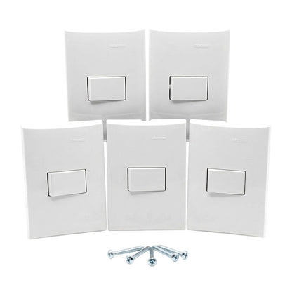Pack 5 Placa Forza FZA551 Pulsador Timbre Blanca 10A 127V