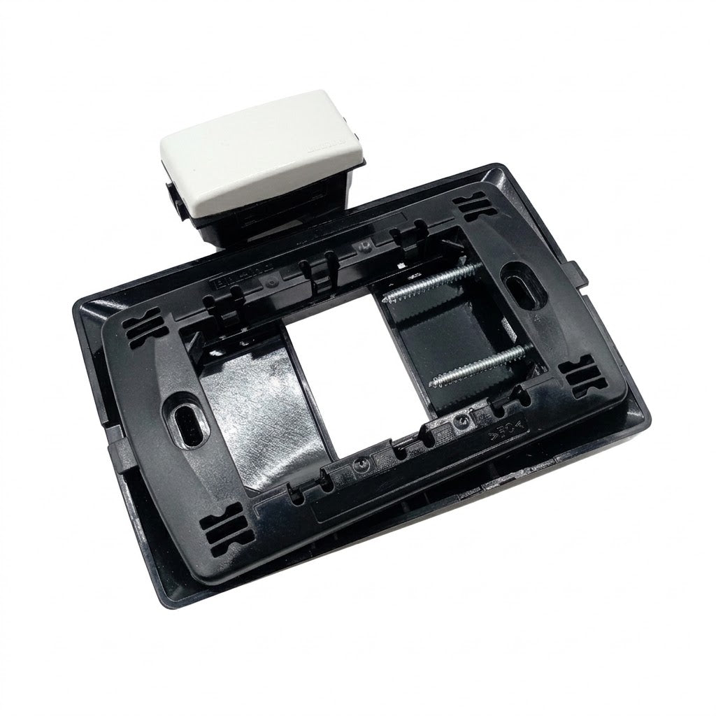Pack 2 Placa Negra 1 Módulo + Interruptor Bticino