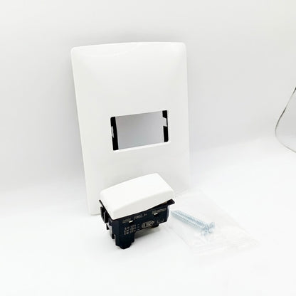 Pack 2 Placa Blanco 1 Módulo + Interruptor Bticino