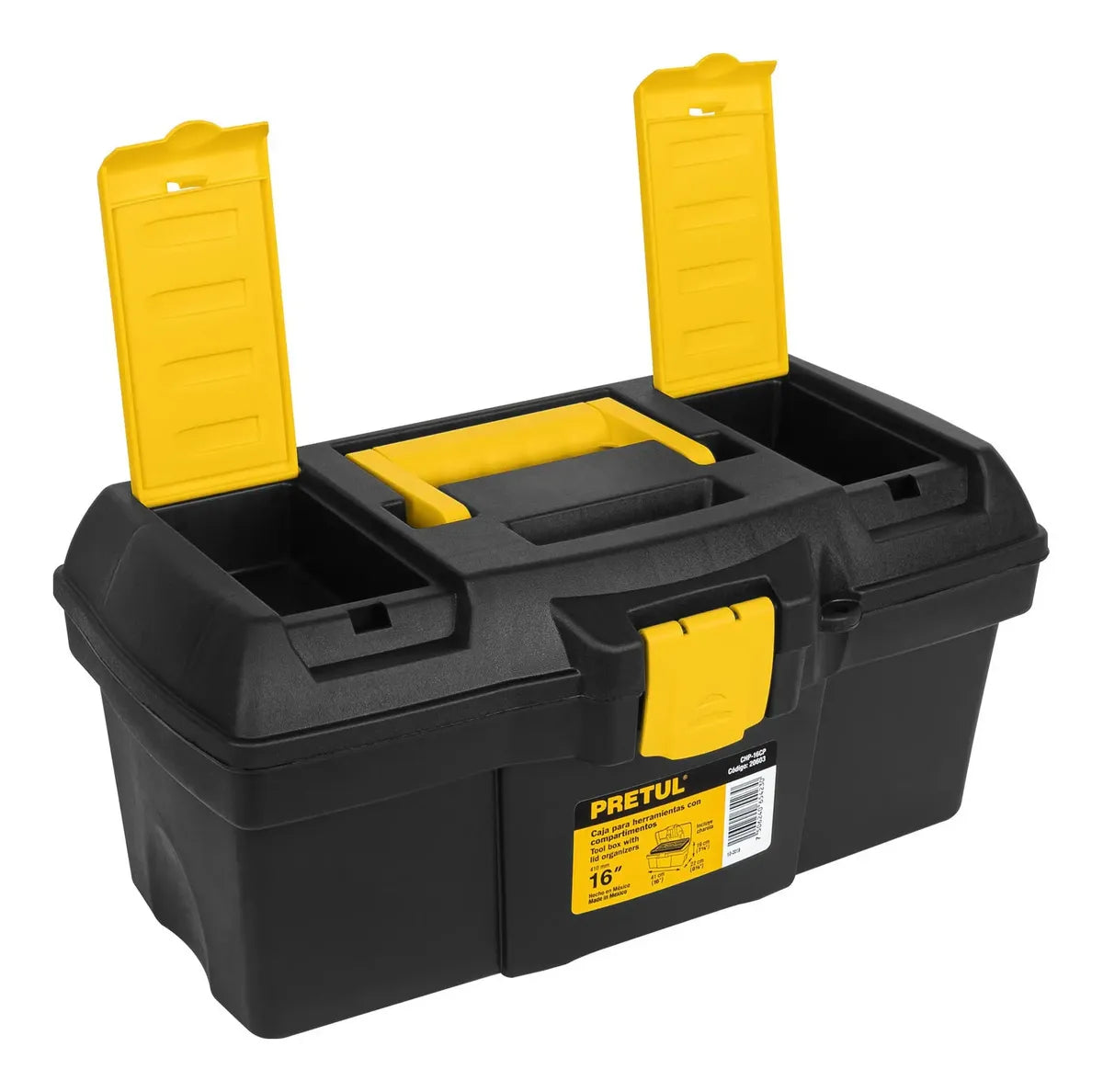 Caja para herramienta de 16" con compartimentos Pretul CHP-16CP