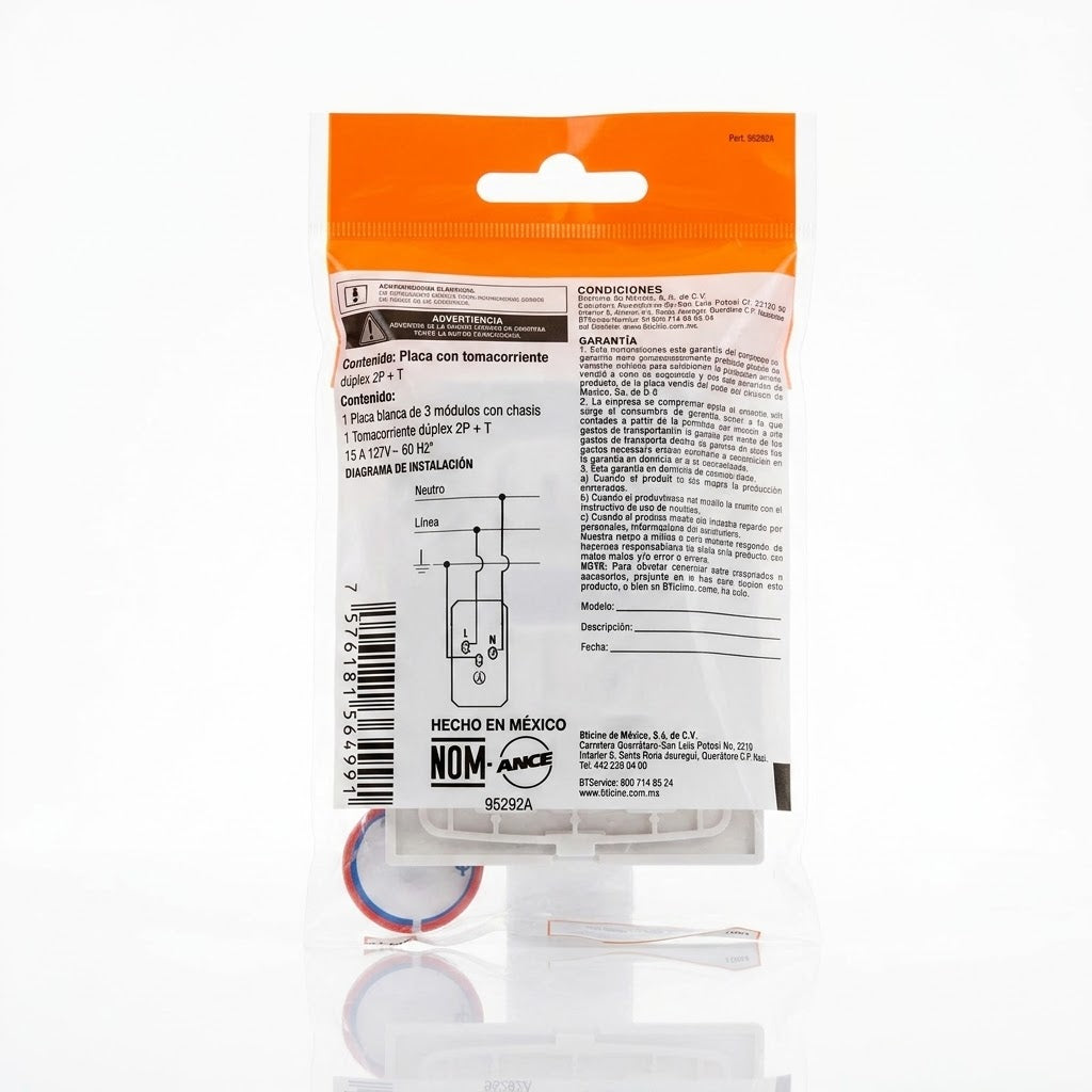 Pack 5 Contacto Dúplex Forza FZA68SS 15A Blanco