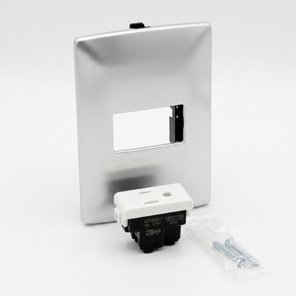 Pack 2 Placa Plata 1 Módulo + Contacto Bticino 15A