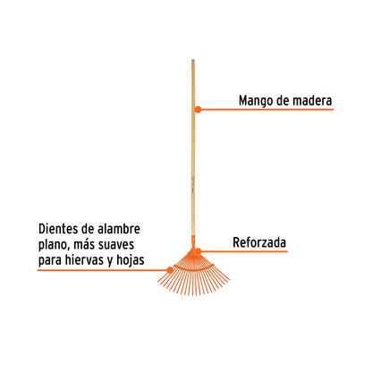 14322 ESCOBA METALICA PARA JARDIN EM-22