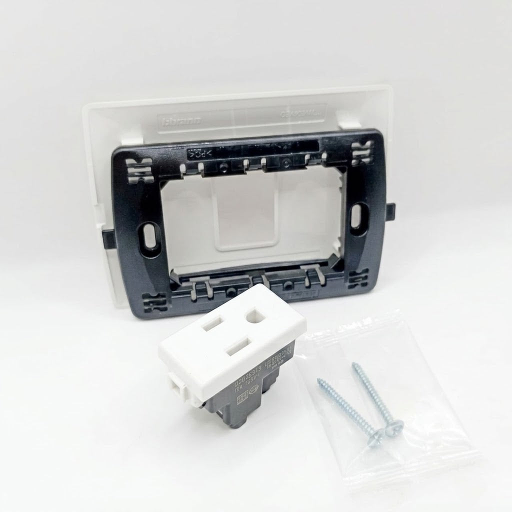 Pack 2 Placa Bticino 1 Ventana + Contacto 15A