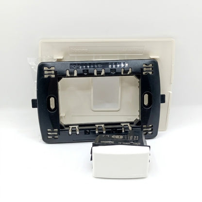 Pack 2 Placa Marfil 1 Módulo + Interruptor Bticino