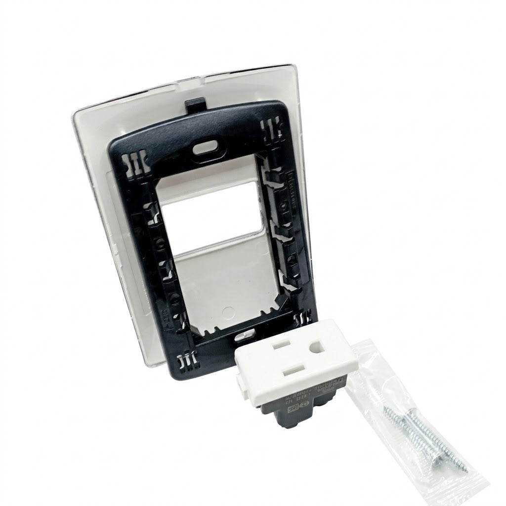 Pack 2 Placa Plata 1 Módulo + Contacto Bticino 15A