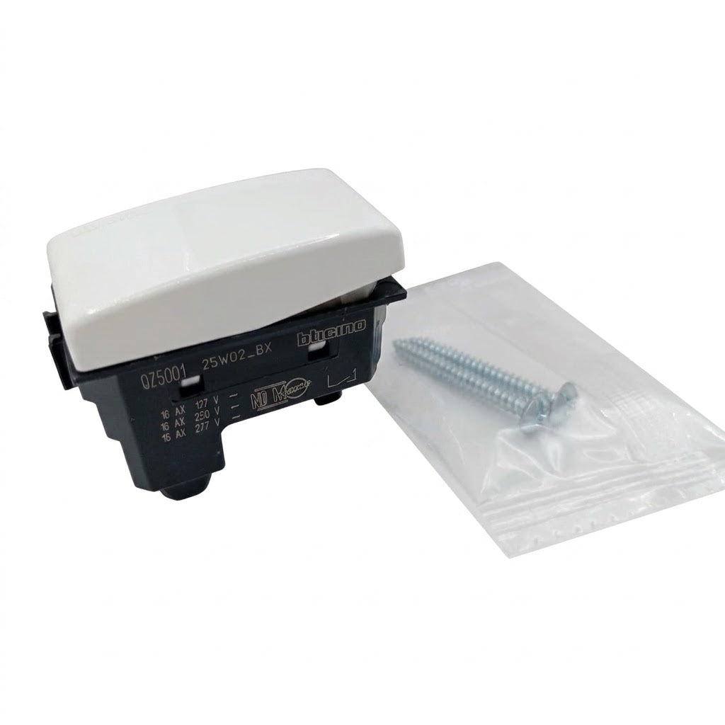 Pack 2 Placa Blanco 1 Módulo + Interruptor Bticino