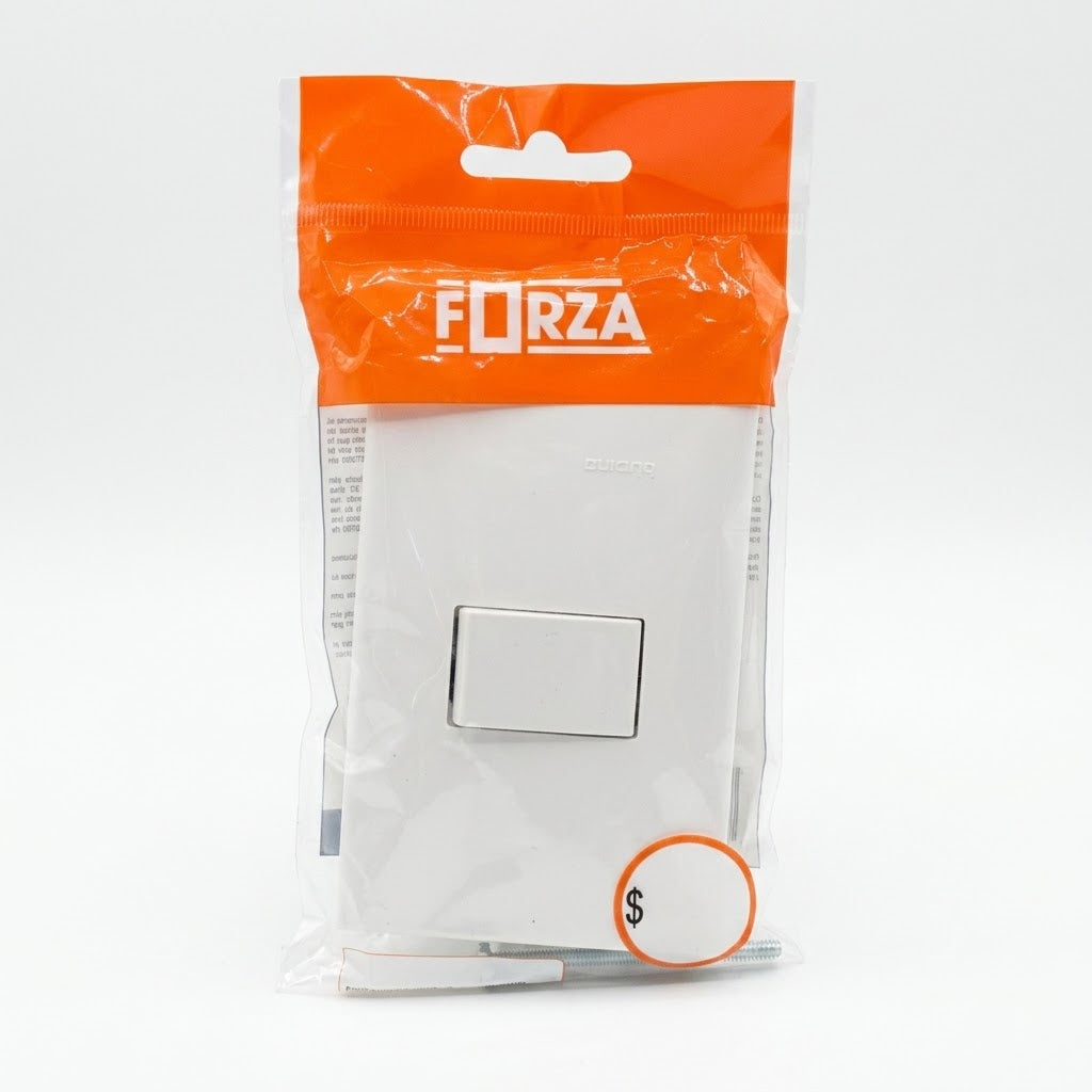Pack 5 Placa Forza FZA551 Pulsador Timbre Blanca 10A 127V