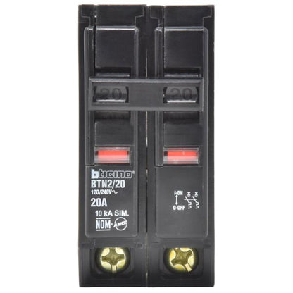 Interruptor Termomagnético 2p 20a 10ka Enchufable Bticino Bt