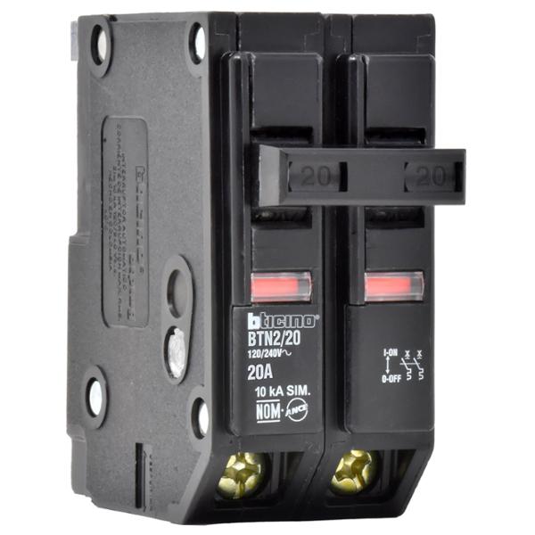 Interruptor Termomagnético 2p 20a 10ka Enchufable Bticino Bt