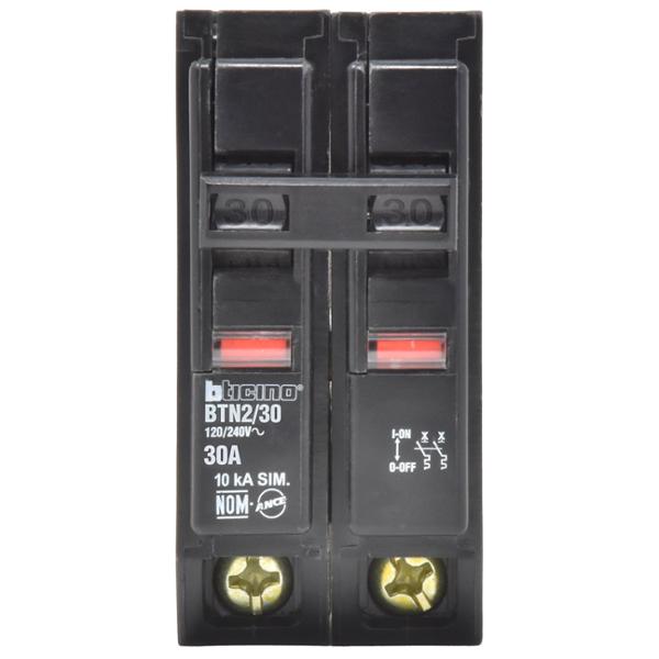 Interruptor Termomagnético 2p 30a 10ka Enchufable Bticino Bt