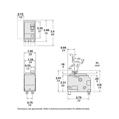 Interruptor Termomagnético 2 Polos 60 A Square D