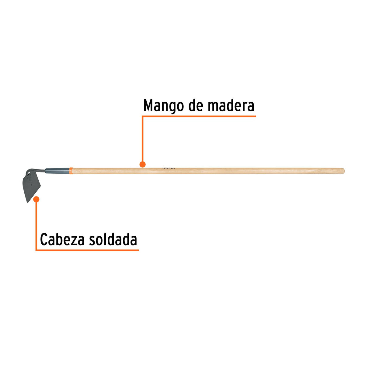 10553 AZADON JARDINERO CMANGO DE MADERA 54” TRUPER