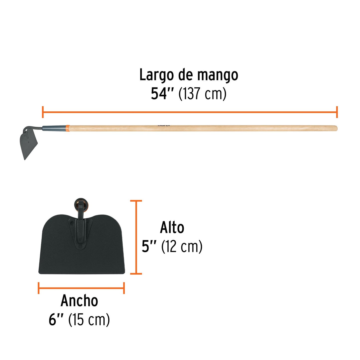 10553 AZADON JARDINERO CMANGO DE MADERA 54” TRUPER