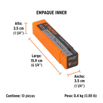 Pack 5 Brocas Para Concreto 5/16 X 6 Truper