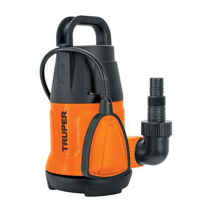Bomba Sumergible Plástica, 3/4 Hp Para Agua Limpia, 127 V Truper Bos-3/4lp Naranja