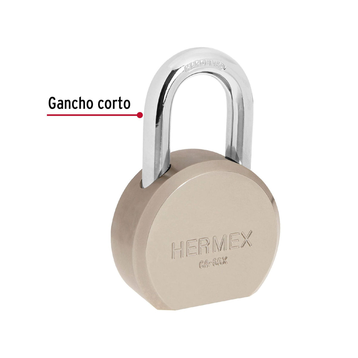Candado Hermex Redondo 65mm 3 Llaves De Punto Gancho Normal
