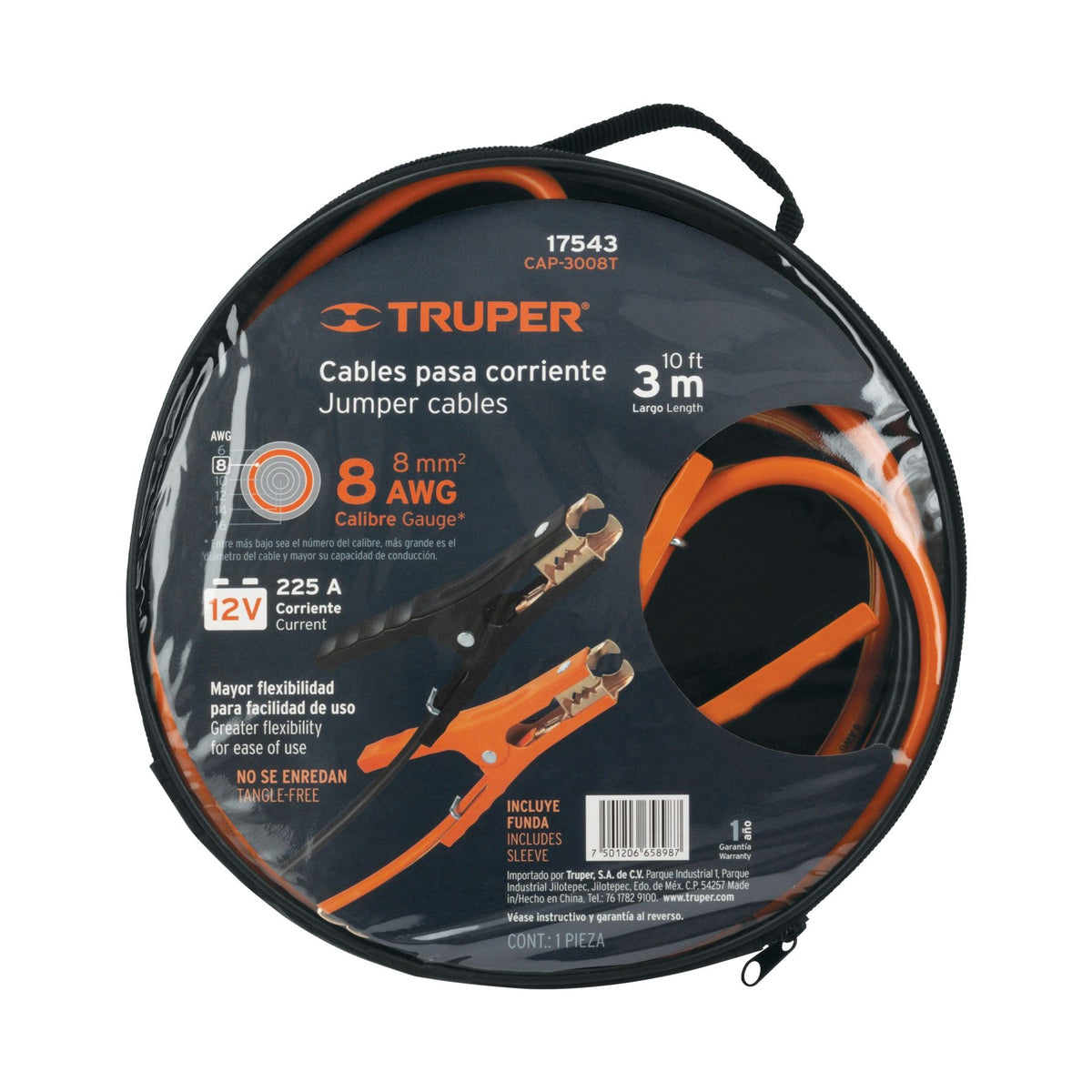 Cable Pasa Corriente Truper 17543 3m 225A 8 AWG