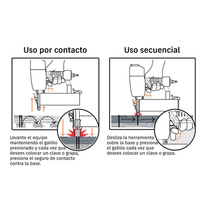 Clavadora y engrapadora neumática Truper CLNE-18E