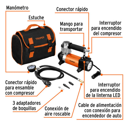 Compresor De Aire Truper COMP-12 12V Para Auto