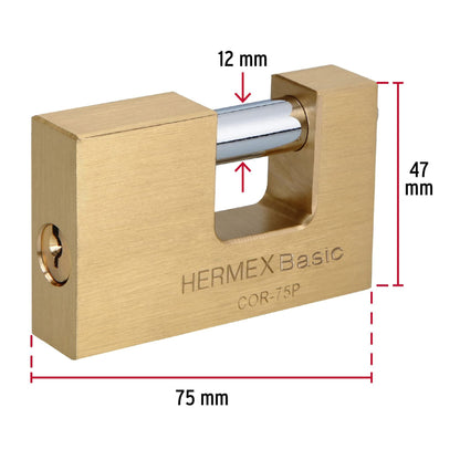 Candado Hermex Basic Latón Antipalanca 75 mm 23512
