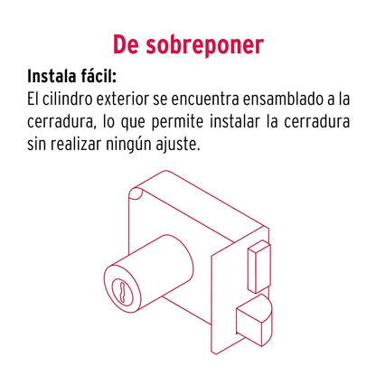 43575 CERRADURA SOBREPONER IZQ CS-75I