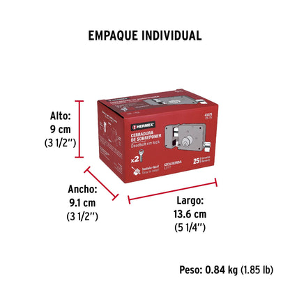 43575 CERRADURA SOBREPONER IZQ CS-75I
