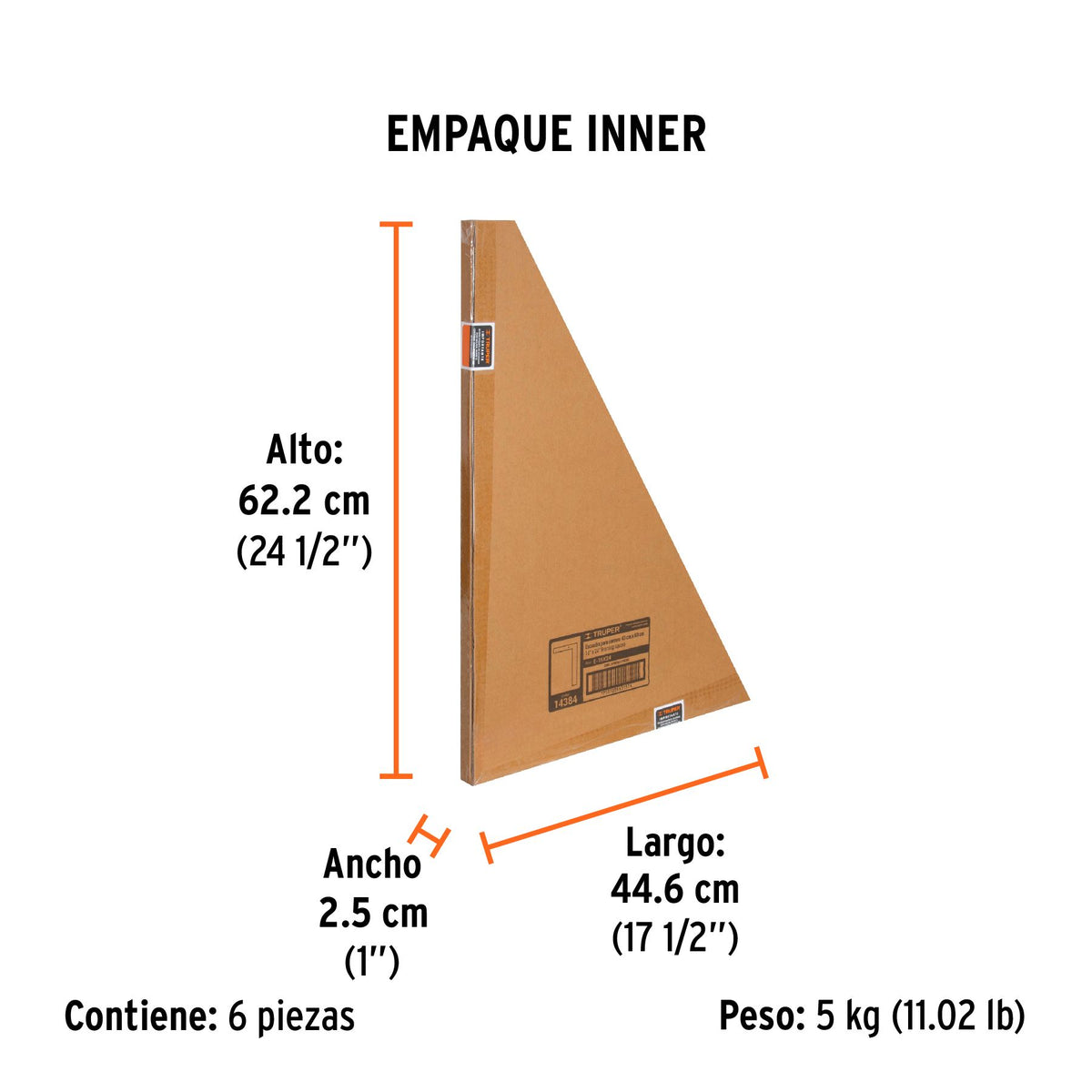 ESCUADRA 16”X24” DE ACERO TRUPER