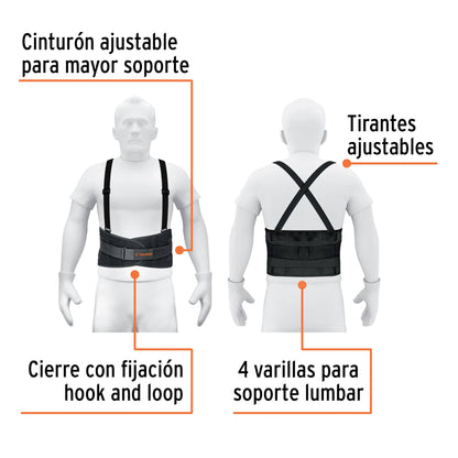 Faja Lumbar Con Tercer Cinturón, Talla M, Truper Faja-mx Mediana