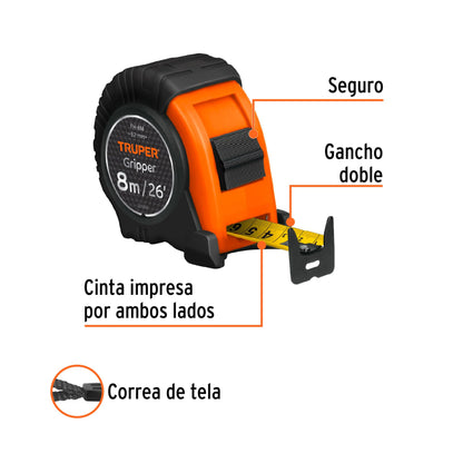 14579 FLEXOMETRO GRIPPER   8 MT FH-8M