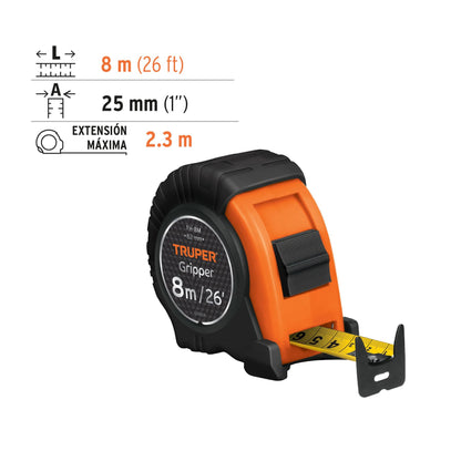 14579 FLEXOMETRO GRIPPER   8 MT FH-8M