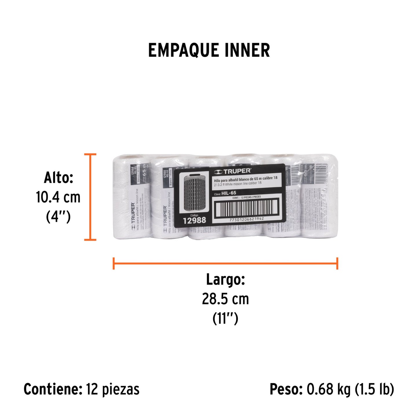 CARRETE DE HILO PARA ALBAÑIL DE 65 MTS. TRUPER