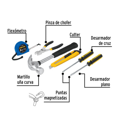 Kit De Herramientas Combinadas Pretul Jgo-cas6 De 6 Piezas Color Plateado
