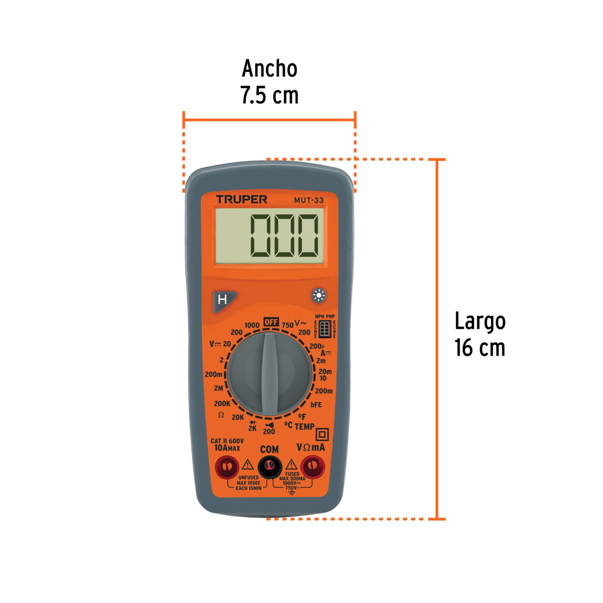 Multimetro Digital 10 A Profesional Truper Mut-33