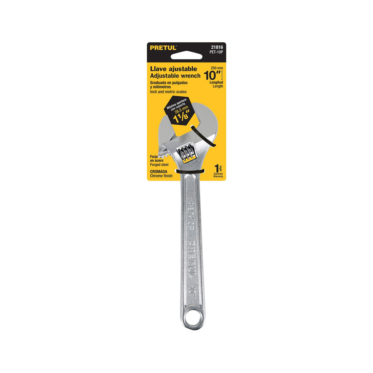 LLAVE AJUSTABLE TIPO PERICO 10” PRETUL