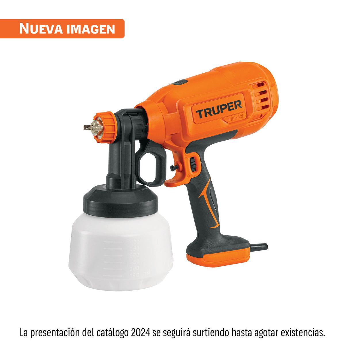 Pistola Eléctrica Para Pintar De 330w, 900ml, Truper Pipi-33e Naranja