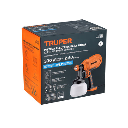 Pistola Eléctrica Para Pintar De 330w, 900ml, Truper Pipi-33e Naranja